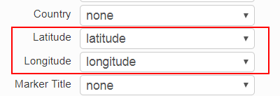 latitude longitude drop downs