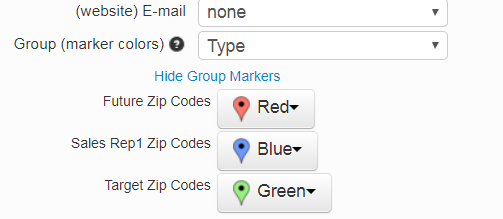 Colors for different zip codes