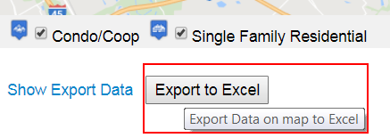 Export button below map